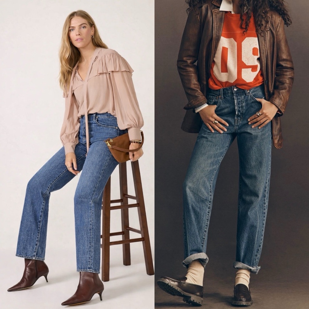 pistola Cassie Straight Leg Blue Jeans